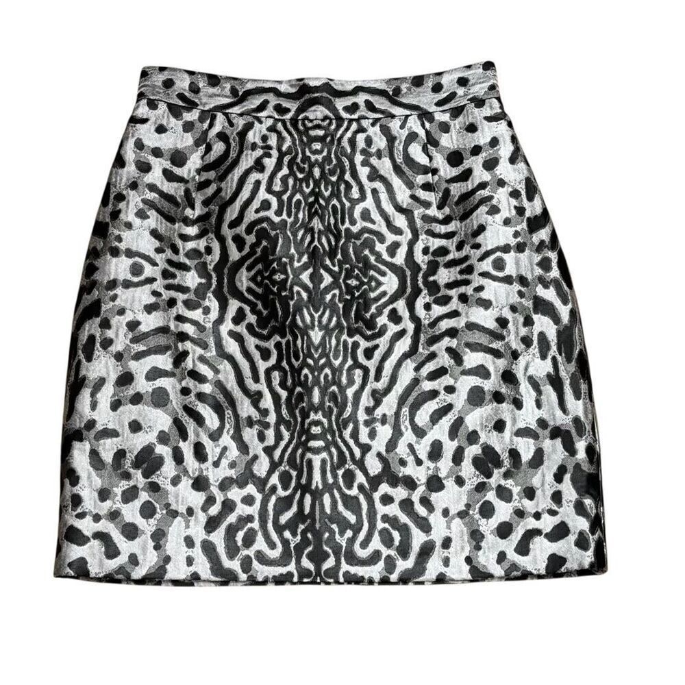 Proenza Schouler Cloque Jaquard Mini Skirt in Black/White NWT Size 2